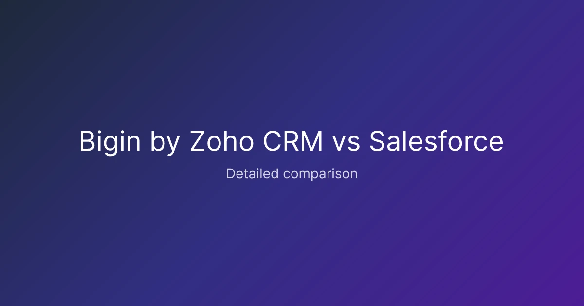 Bigin by Zoho CRM vs Salesforce comparison