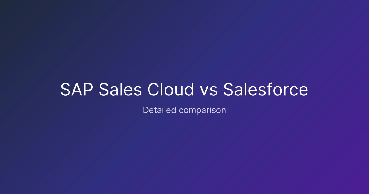 SAP Sales Cloud vs Salesforce comparison