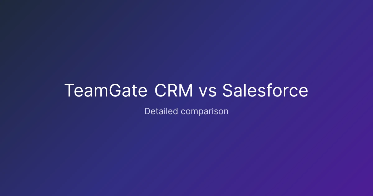 TeamGate CRM vs Salesforce comparison